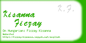 kisanna ficzay business card